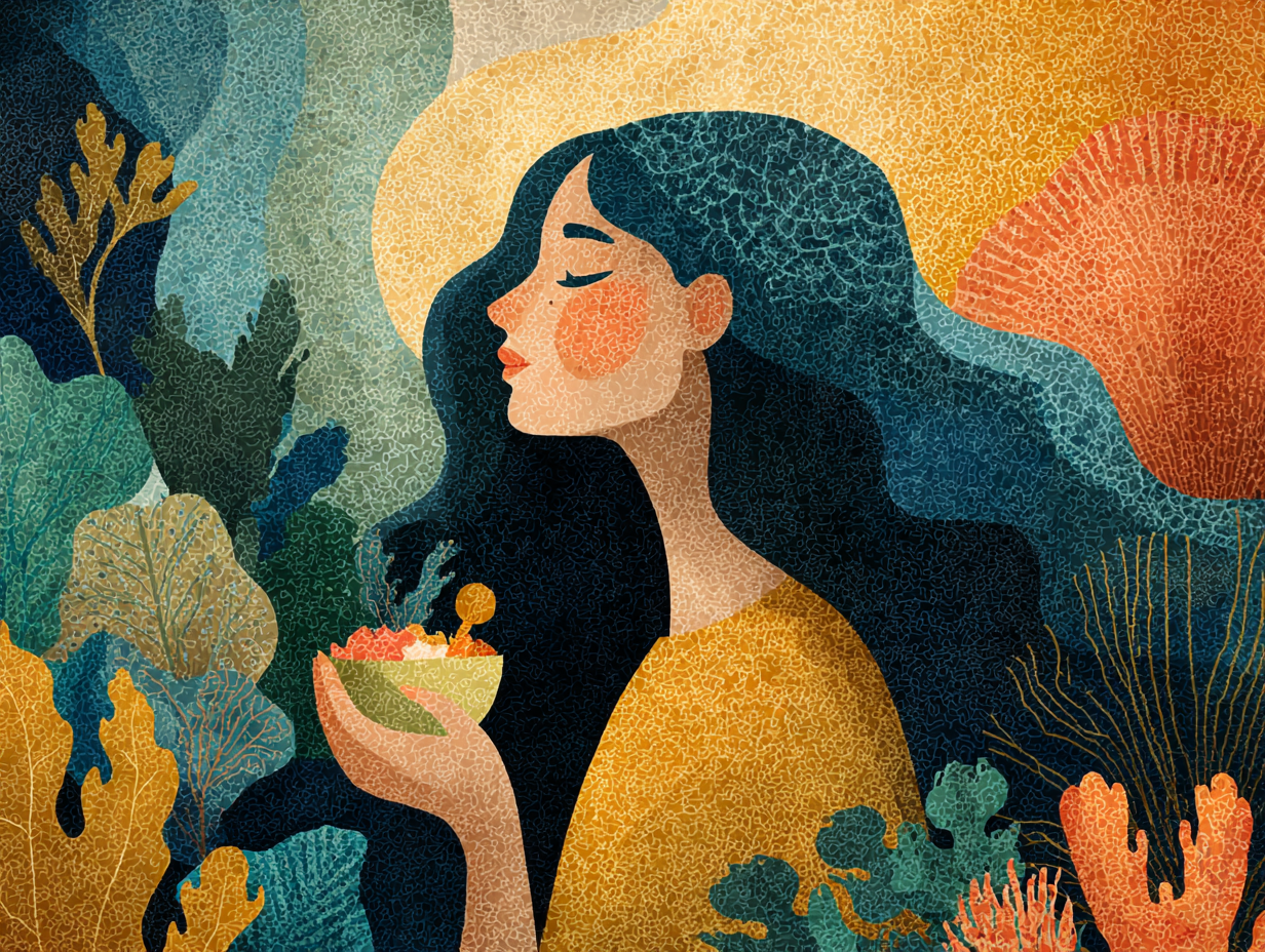 Ilustração médica de aplicação segura de probiótico vaginal, destacando método complementar no tratamento da candidíase.