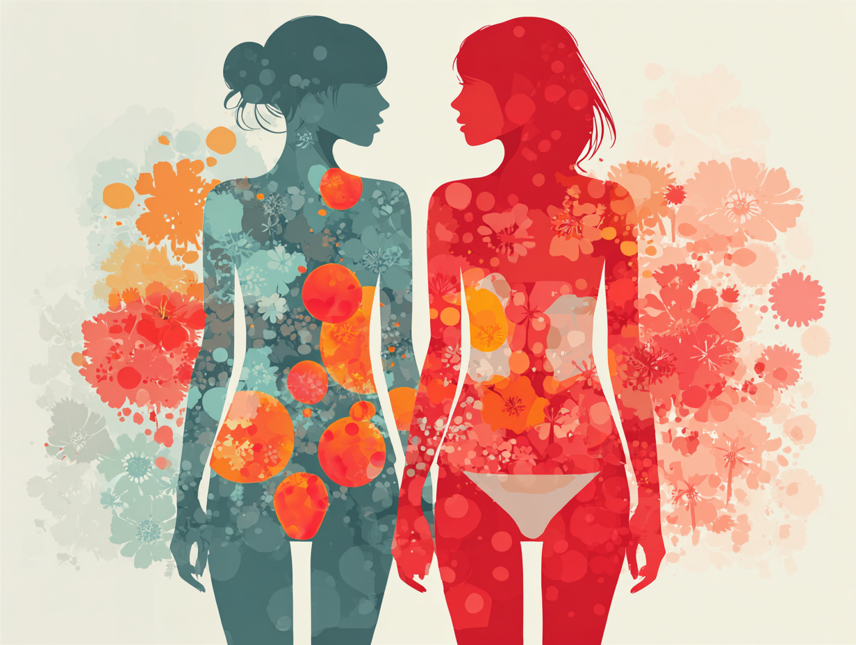 Gráfico comparativo entre os sintomas visuais da candidíase e herpes genital, com destaque para as principais diferenças clínicas.