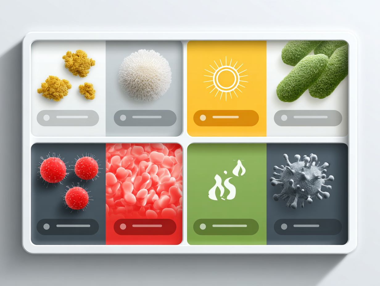 Ilustração mostrando uma mulher com dúvidas entre diferentes tipos de infecção, com ícones de candidíase e outras infecções flutuando ao redor