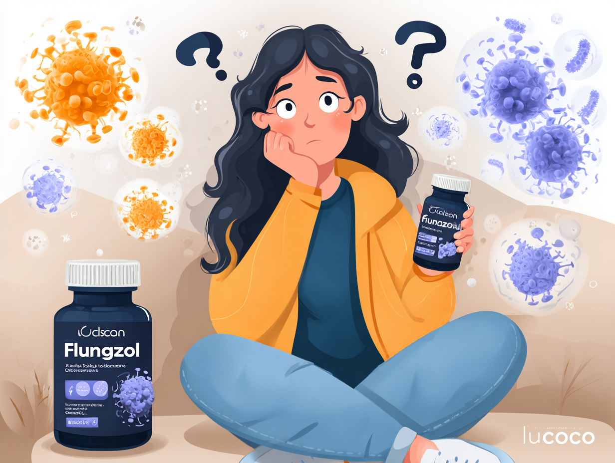 ilustração de uma mulher se perguntando porque o medicamento para candidíase não está sendo tão eficaz