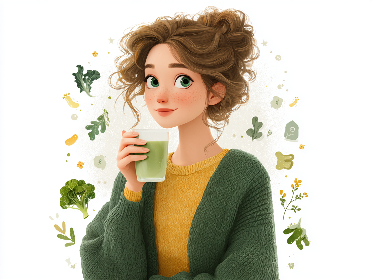 Mulher com expressão tranquila consumindo alimentos naturais, simbolizando a prevenção da candidíase através de hábitos saudáveis e equilíbrio da microbiota.