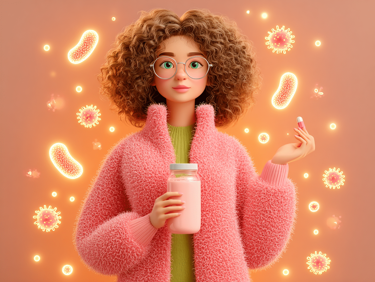 ilustração de uma mulher com os melhores suplementos para candidíase.