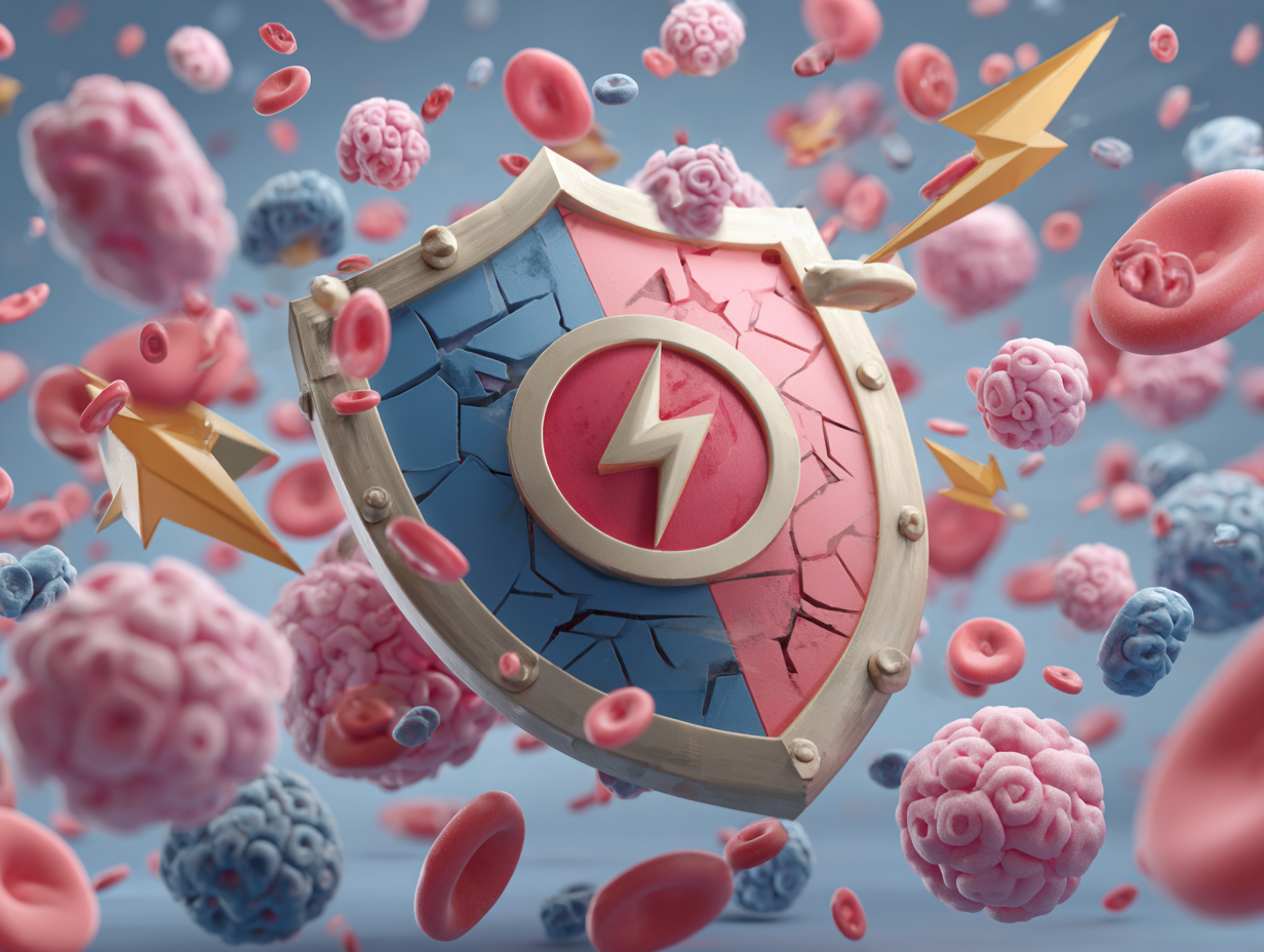 ilustração do sistema imunologico comprometido devido a um etilo de vida estressante