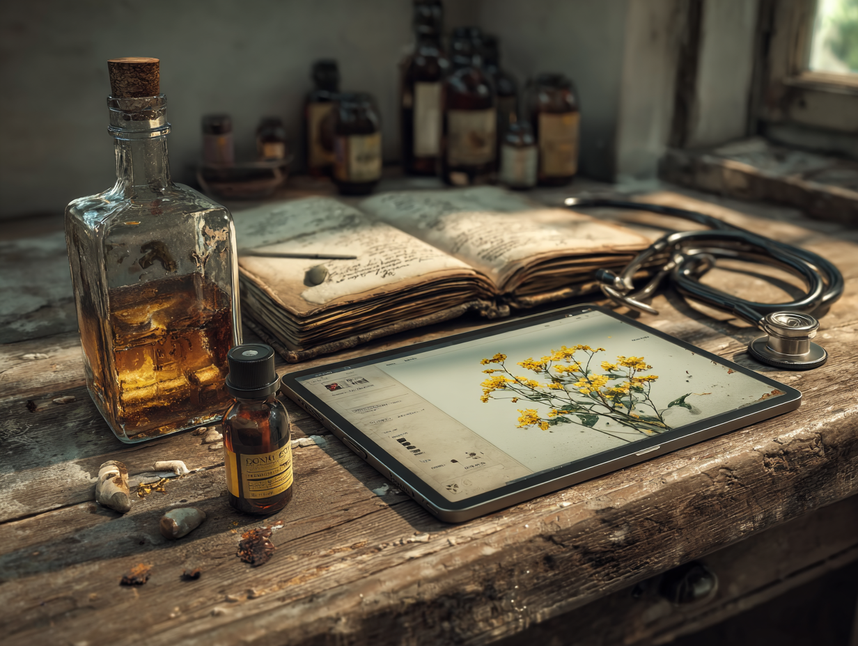 Imagem simbólica com elementos científicos representando estudos sobre desparasitação funcional.