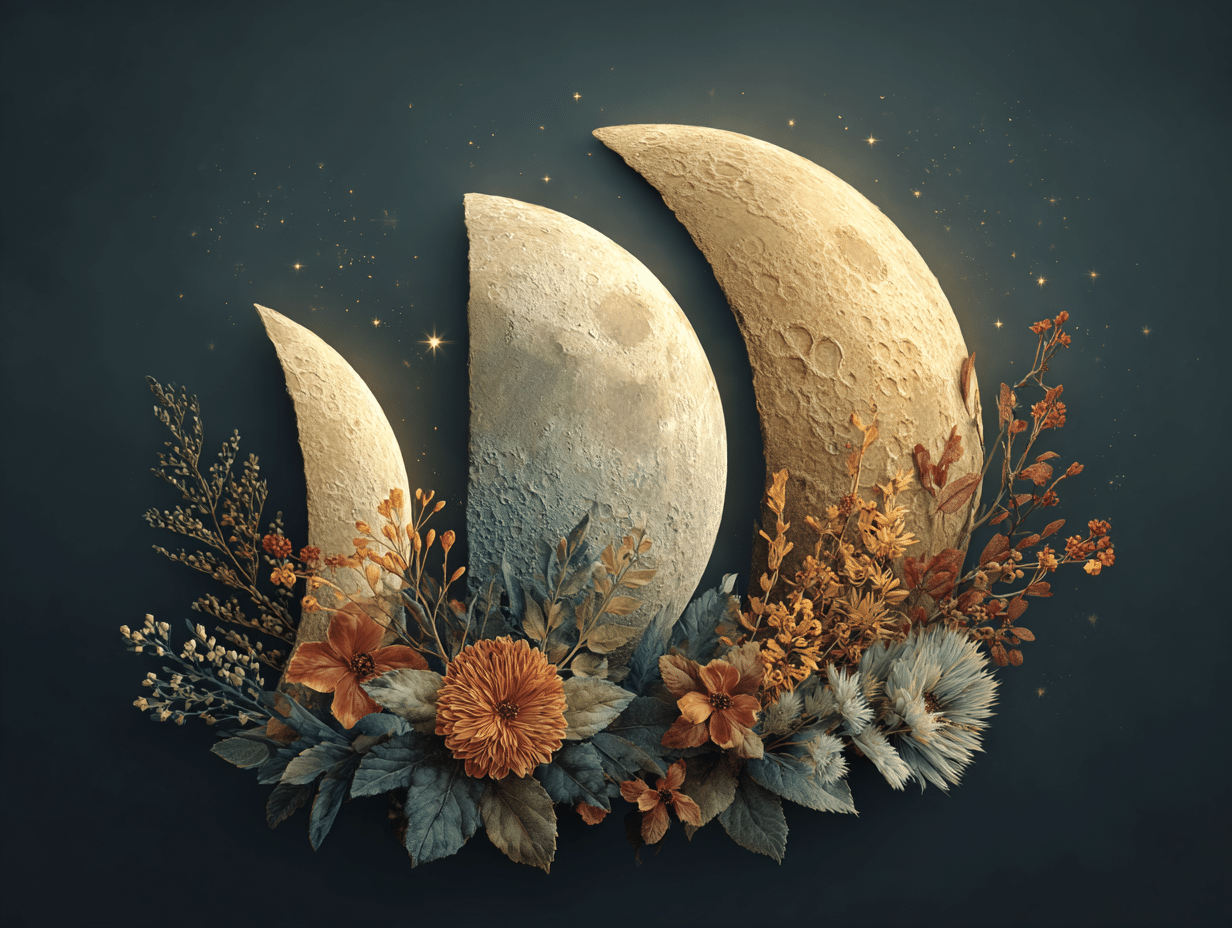 Ilustração das fases da lua representando o ciclo natural do protocolo desparasitação humana