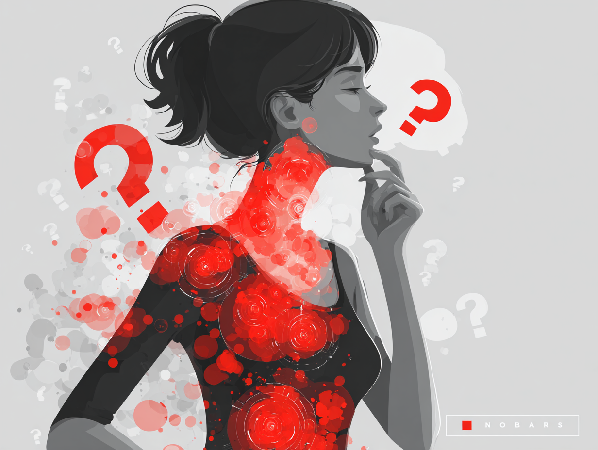 Ilustração médica representando os sinais de candidíase em diferentes regiões do corpo