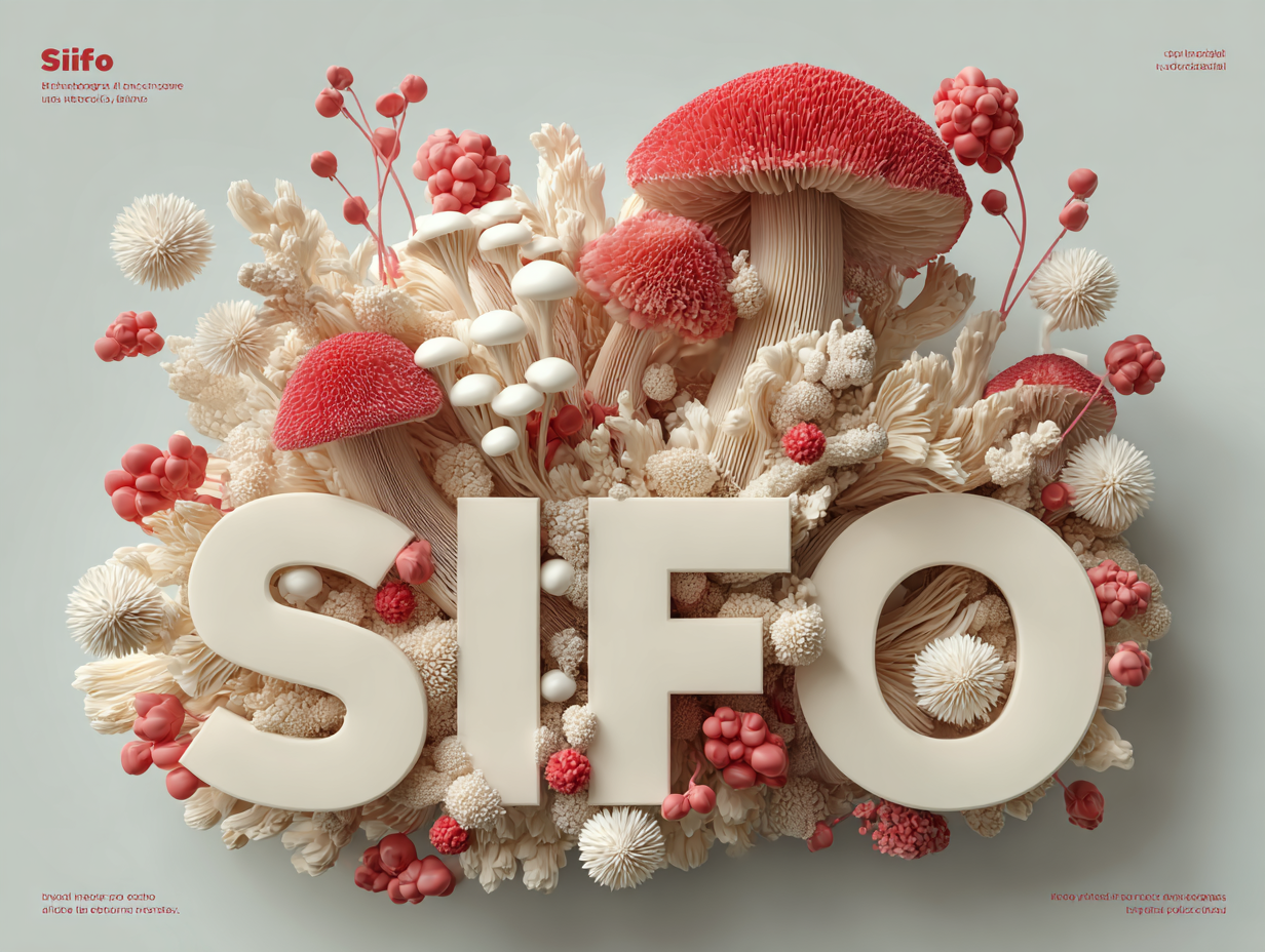 Ilustração flat simbólica de fungos crescendo no intestino, com destaque visual para o termo “SIFO” na imagem, representando o supercrescimento fúngico intestinal e esclarecendo a duvida o que é sifo.